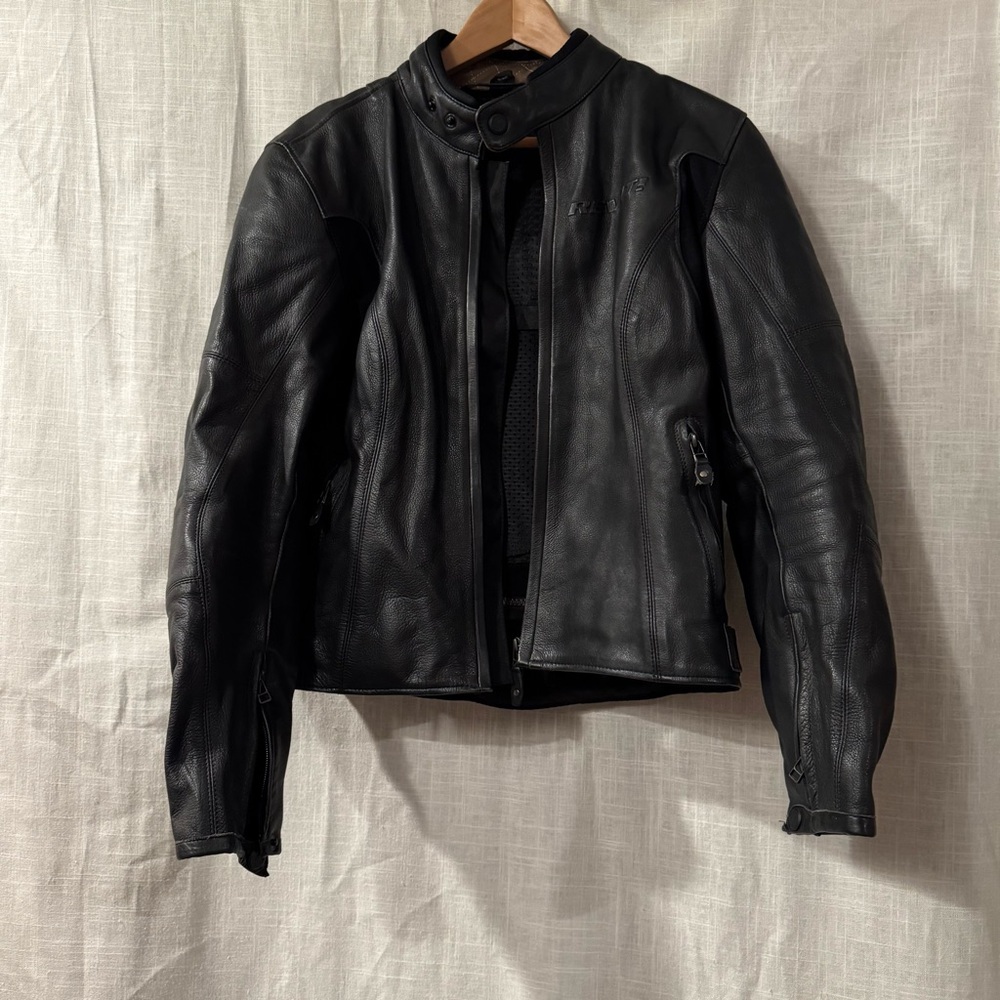 Revit Classic Black Leather Biker Jacket